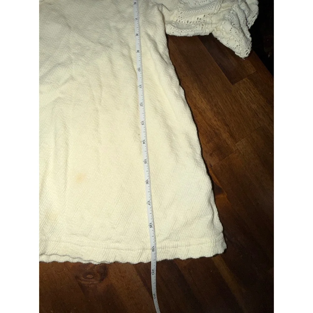 Free People Ivory Crochet Lace Ruffle‎ Button Front Boho Blouse Top Small